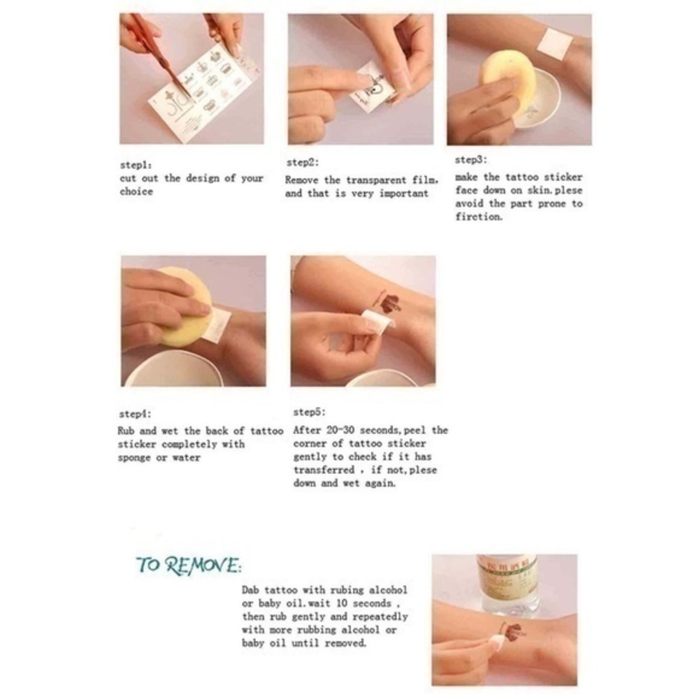 π Letter Detail Tattoo Sticker Set 5pcs - Picture 4 of 4